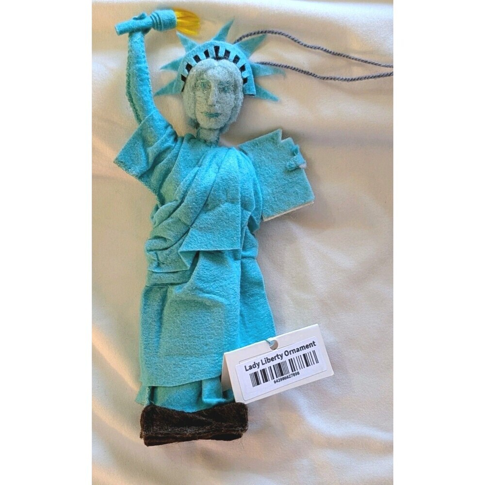 Silk Road Bazaar Lady Liberty Statue of Liberty Felt Christmas Ornament NWT
